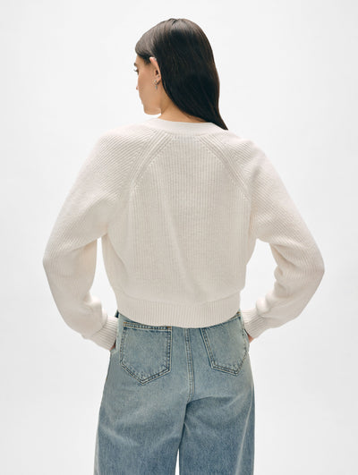 Linen Blend Ribbed Cardigan