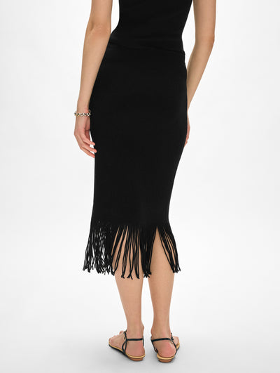 Ribbed Fringe Skirt