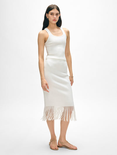 Ribbed Fringe Skirt