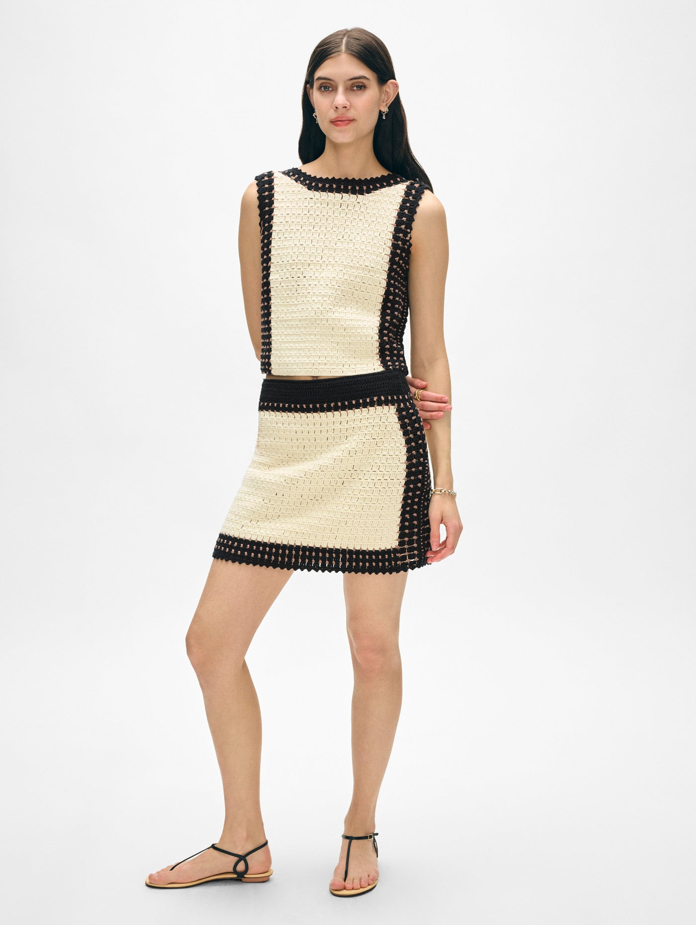 Hand-Crochet Cotton Mini Skirt